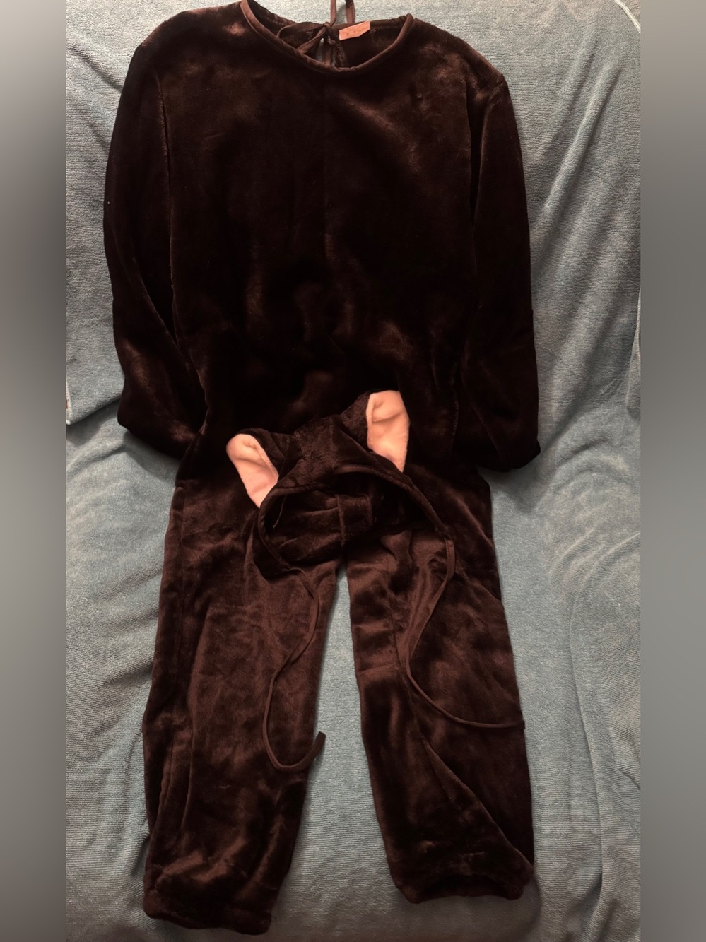 Plush cat costume Onesie with Pink Ears